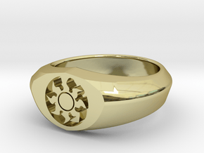 MTG Plains Mana Ring (Size 8 1/2) in 18k Gold Plated Brass