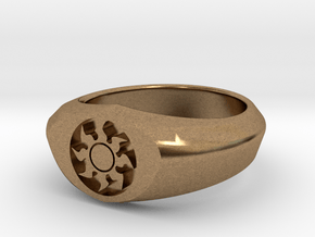 MTG Plains Mana Ring (Size 8 1/2) in Natural Brass