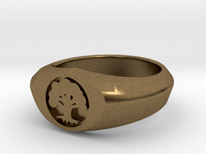 MTG Forest Mana Ring (Size 8 1/2) in Natural Bronze