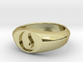 MTG Island Mana Ring (Size 9) in 18k Gold Plated Brass