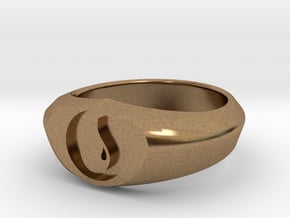 MTG Island Mana Ring (Size 9) in Natural Brass