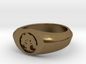 MTG Forest Mana Ring (Size 9) in Natural Bronze