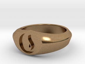 MTG Island Mana Ring (Size 10) in Natural Brass