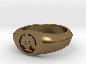 MTG Forest Mana Ring (Size 10) in Natural Bronze