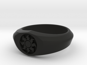 MTG Plains Mana Ring (Size 10) in Black Natural Versatile Plastic