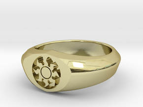 MTG Plains Mana Ring (Size 10) in 18k Gold Plated Brass