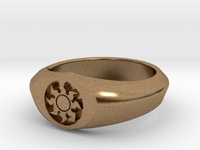 MTG Plains Mana Ring (Size 11) in Natural Brass