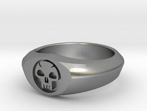 MTG Swamp Mana Ring (Size 11) in Natural Silver