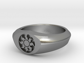 MTG Plains Mana Ring (Size 11) in Natural Silver