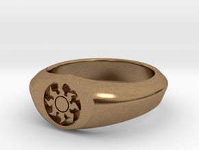 MTG Plains Mana Ring (Size 12) in Natural Brass