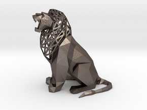 Roaring Lion in Polished Bronzed Silver Steel