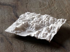 4'' Zion National Park Terrain Model, Utah, USA in White Natural Versatile Plastic