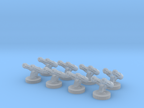 8 Double Gatlings for 6mm, 1/300 or 1/285 in Smooth Fine Detail Plastic