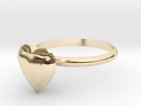 Heart gems ring size 7.5 in 14k Gold Plated Brass