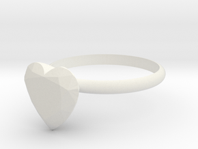 Heart gems ring size 7.5 in White Natural Versatile Plastic