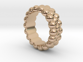 RING BUBBLES 16 - ITALIAN SIZE 16 in 14k Rose Gold Plated Brass