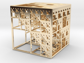 NewMenger Cube in 14k Gold Plated Brass