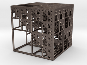 NewMenger Cube in Polished Bronzed Silver Steel