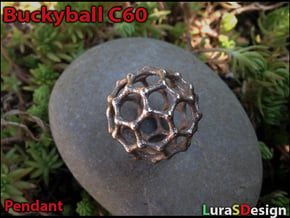 Buckyball C60 Pendant in Polished Bronzed Silver Steel