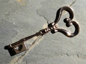 Heart Key in 14k Rose Gold Plated Brass