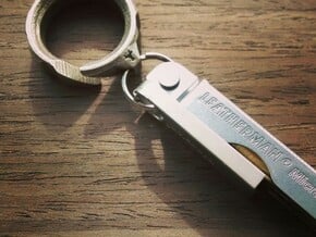 Q-Clip Key Dangler - Left Handed Carry in Polished Bronzed Silver Steel