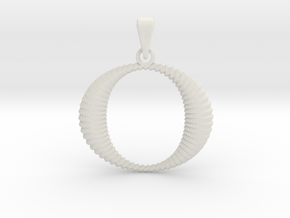 0061 Antisymmetric Torus Pendant (p=2.0) #002 in White Natural Versatile Plastic