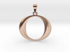 0061 Antisymmetric Torus Pendant (p=2.0) #002 in 14k Rose Gold Plated Brass