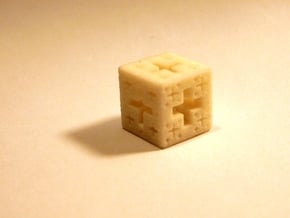 Jerusalem Cube Fractal Pendant in Natural Sandstone