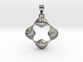 0063 Antisymmetric Torus Pendant (p=4.0) #004 in Fine Detail Polished Silver