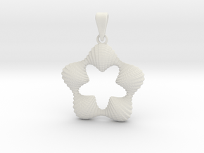 0064 Antisymmetric Torus Pendant (p=5.0) #005 in White Natural Versatile Plastic