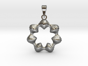 0067 Antisymmetric Torus Pendant (p=7.0) #007 in Fine Detail Polished Silver