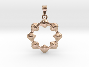 0069 Antisymmetric Torus Pendant (p=8.0) #008 in 14k Rose Gold Plated Brass