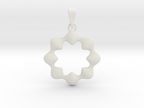 0069 Antisymmetric Torus Pendant (p=8.0) #008 in White Natural Versatile Plastic