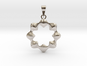 0069 Antisymmetric Torus Pendant (p=8.0) #008 in Rhodium Plated Brass