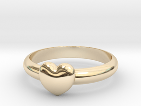 HEART RING - Size 19.5 mm (Dutch) / Size 9.5 (US/C in 14k Gold Plated Brass