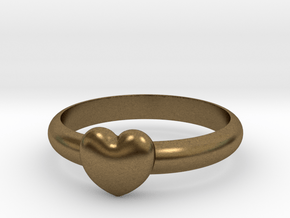 HEART RING - Size 19.5 mm (Dutch) / Size 9.5 (US/C in Natural Bronze