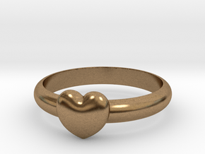 HEART RING - Size 19.5 mm (Dutch) / Size 9.5 (US/C in Natural Brass