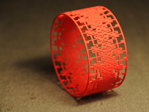 Rectilinear parquet deformation band in Red Processed Versatile Plastic