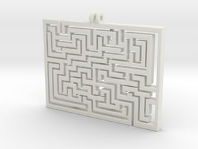 Labyrinth Pendant in White Natural Versatile Plastic