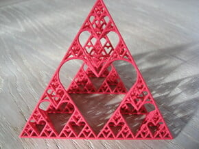 Sierpinski tetrahedron of Love in Red Processed Versatile Plastic