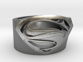 Superman Ring - Man Of Steel Ring Size US 7 in Natural Silver