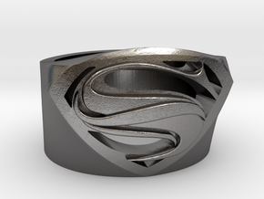 Superman Ring - Man Of Steel Ring Size US 7 in Polished Nickel Steel