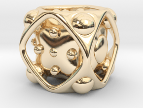 Dice No.2 S (balanced) (1.9cm/0.75in) in 14K Yellow Gold