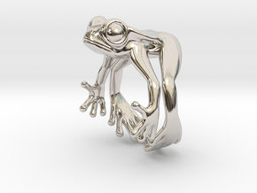 Frog Ring v2 15mm in Rhodium Plated Brass