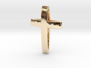 CrossOvalBand35-25-5-1 in 14K Yellow Gold