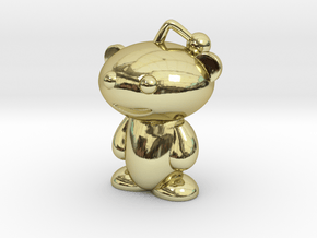 Cute Reddit Alien Snoo Pendant / Charm in 18k Gold Plated Brass