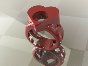 ring of hearts in Red Processed Versatile Plastic