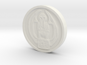 Cthulhu Coin in White Natural Versatile Plastic