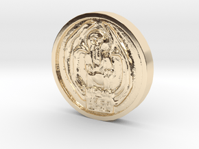 Cthulhu Coin in 14k Gold Plated Brass