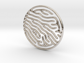 Reaction Diffusion Pendant in Rhodium Plated Brass